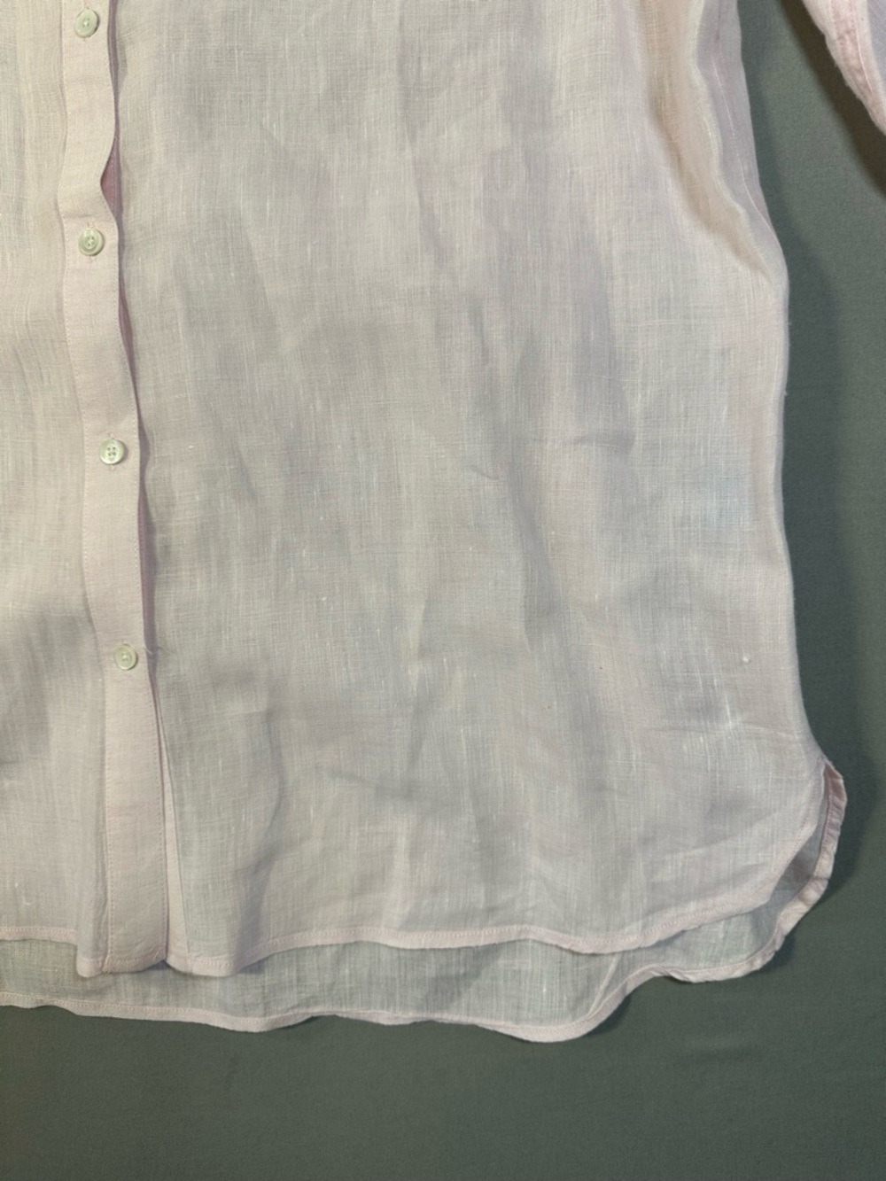 J. McLaughlin Britt Linen Shirt, Button Down, Light Pink - Womens Large - Picture 7 of 14